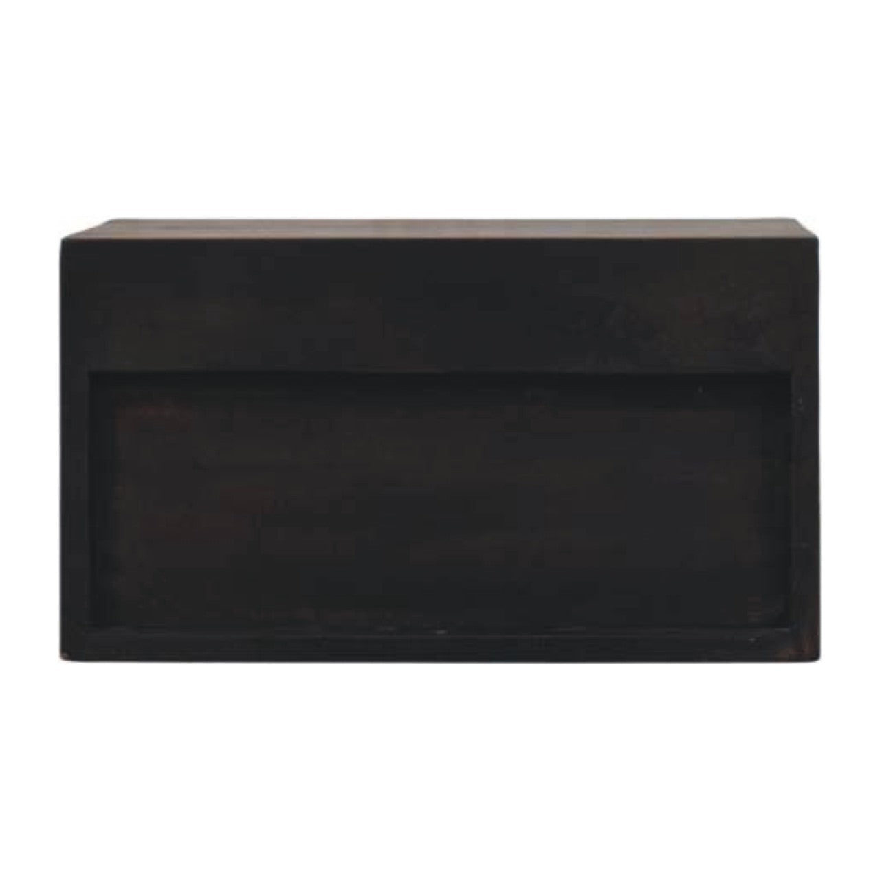 Solid Wood Arno Wall-Mounted Nightstand,Black,1-Shelf,1-Drawers