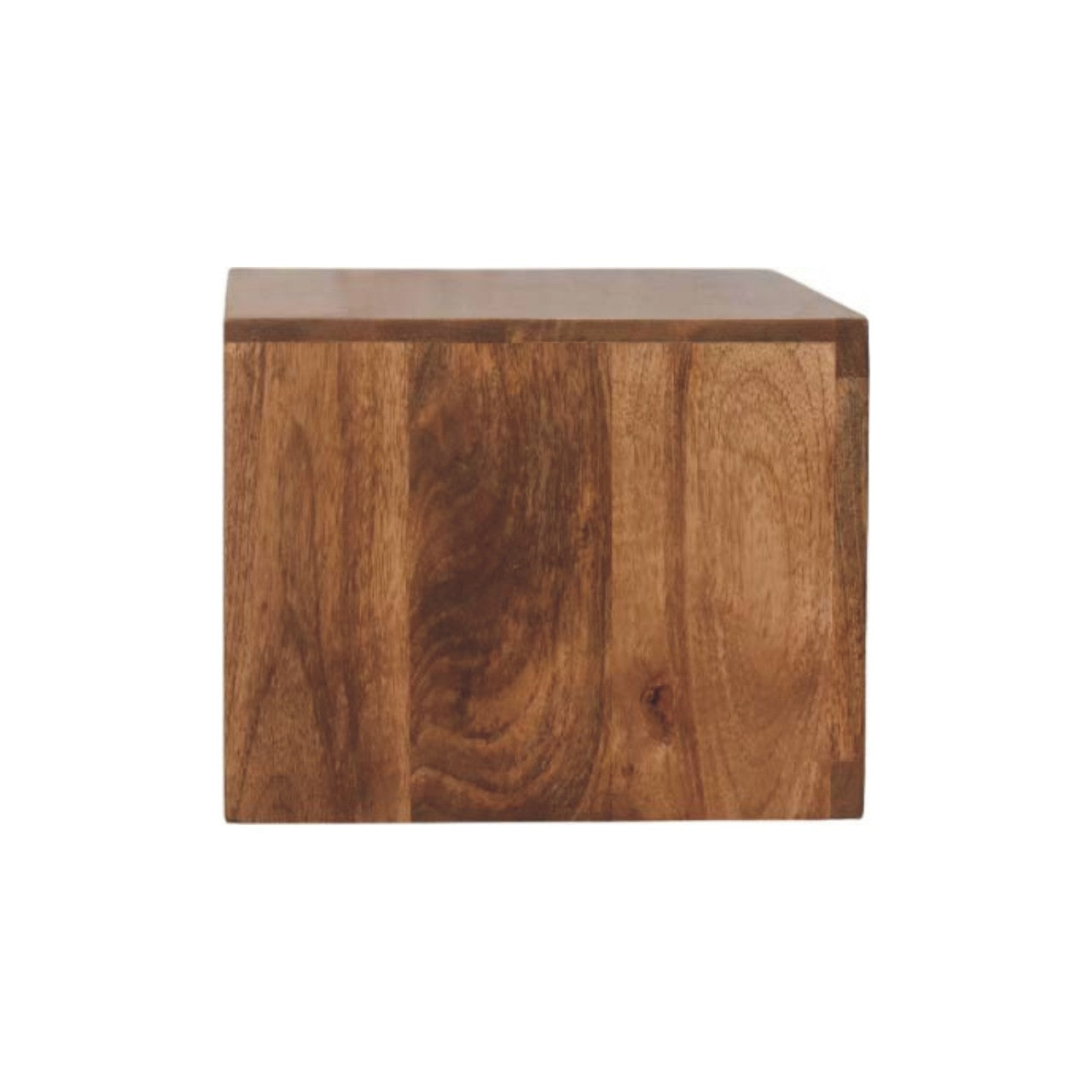 Solid Wood Arno Wall-Mounted Nightstand in Golden Teak,Brown,1-Shelf,1-Drawer