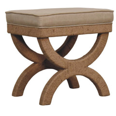 Artisan Furniture Solid Wood Rattan Arch Bench