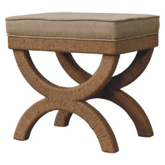 Artisan Furniture Solid Wood Rattan Arch Bench