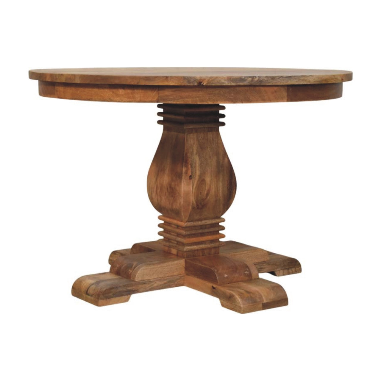 Solid Wood Valentina Round Dining Table Light Brown