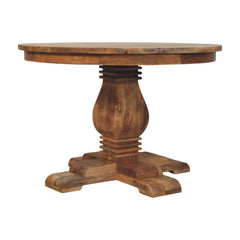 Solid Wood Valentina Round Dining Table Light Brown