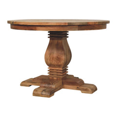 Solid Wood Valentina Round Dining Table Light Brown