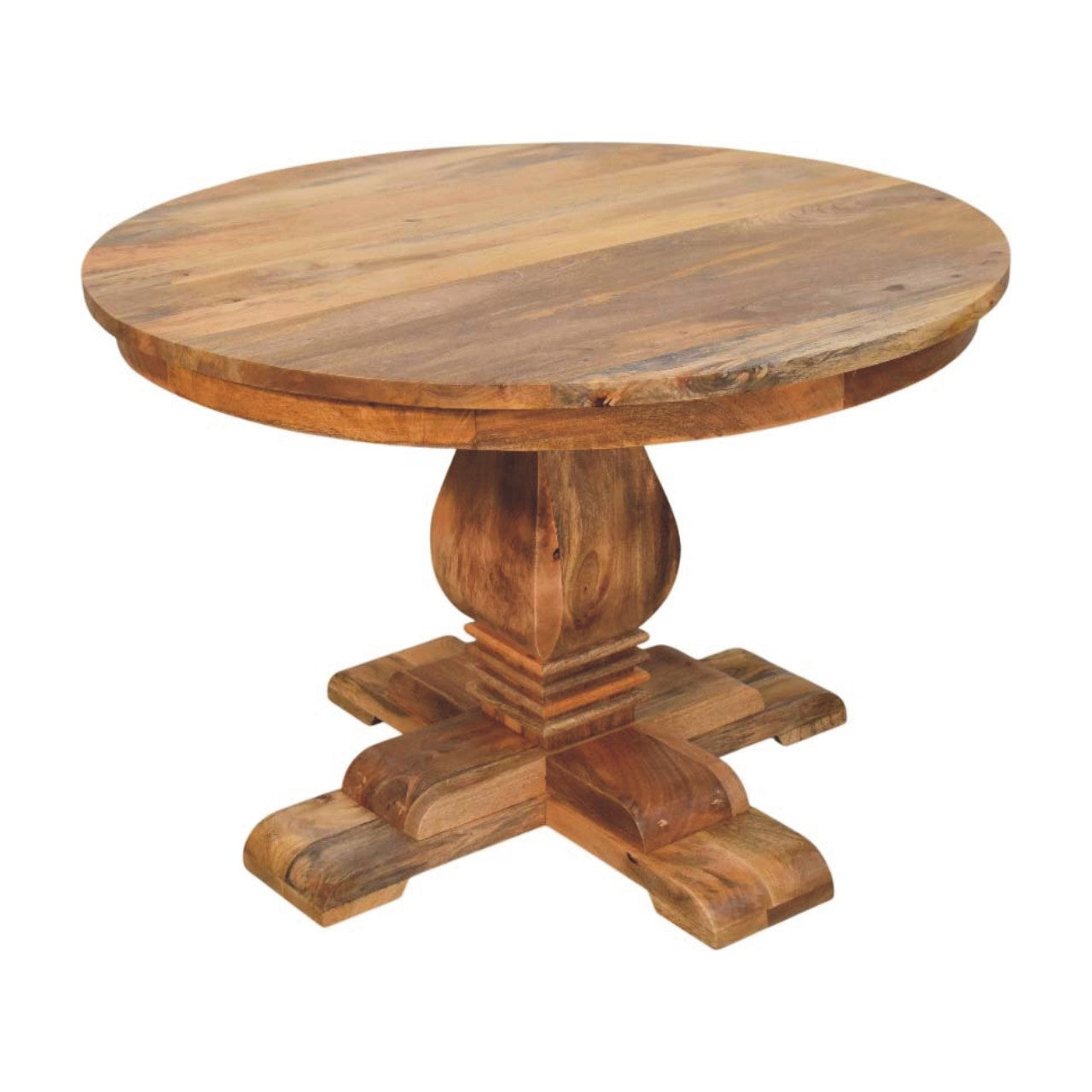 Solid Wood Valentina Round Dining Table Light Brown