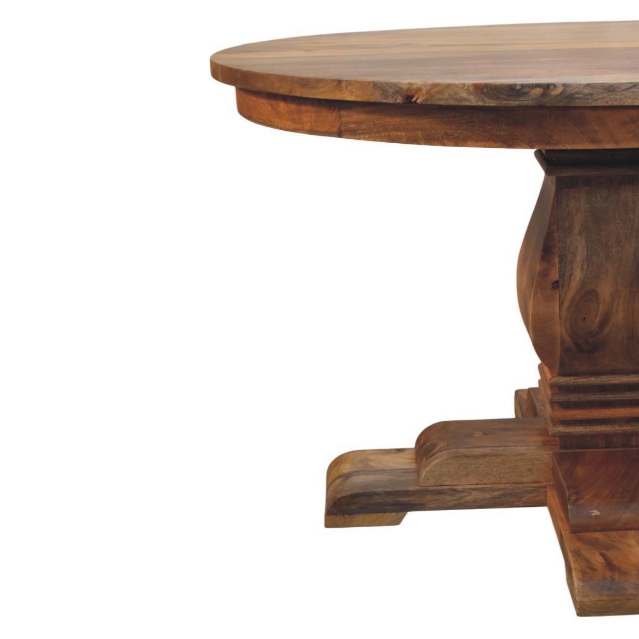 Solid Wood Valentina Round Dining Table Light Brown