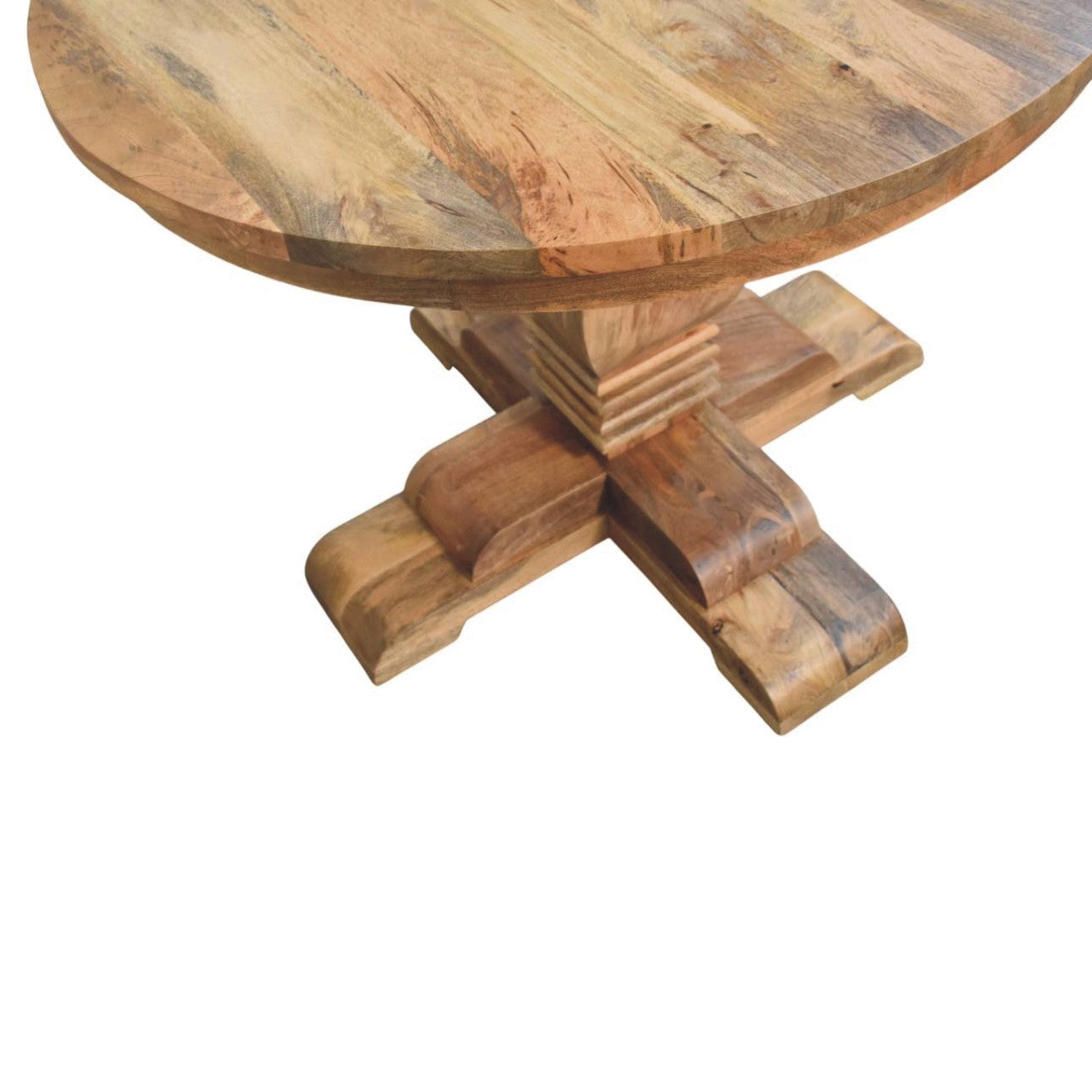Solid Wood Valentina Round Dining Table Light Brown