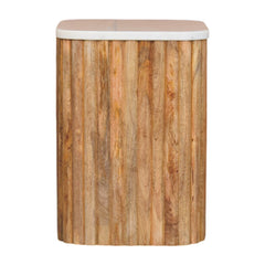 Artisan Furniture Solid Wood Oakish Marble Side Table