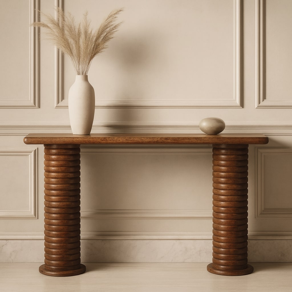 Artisan Furniture Solid Wood Sculpted Leg Console