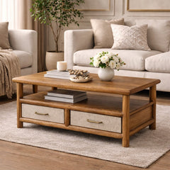 Solid Wood Solara Rattan Coffee Table