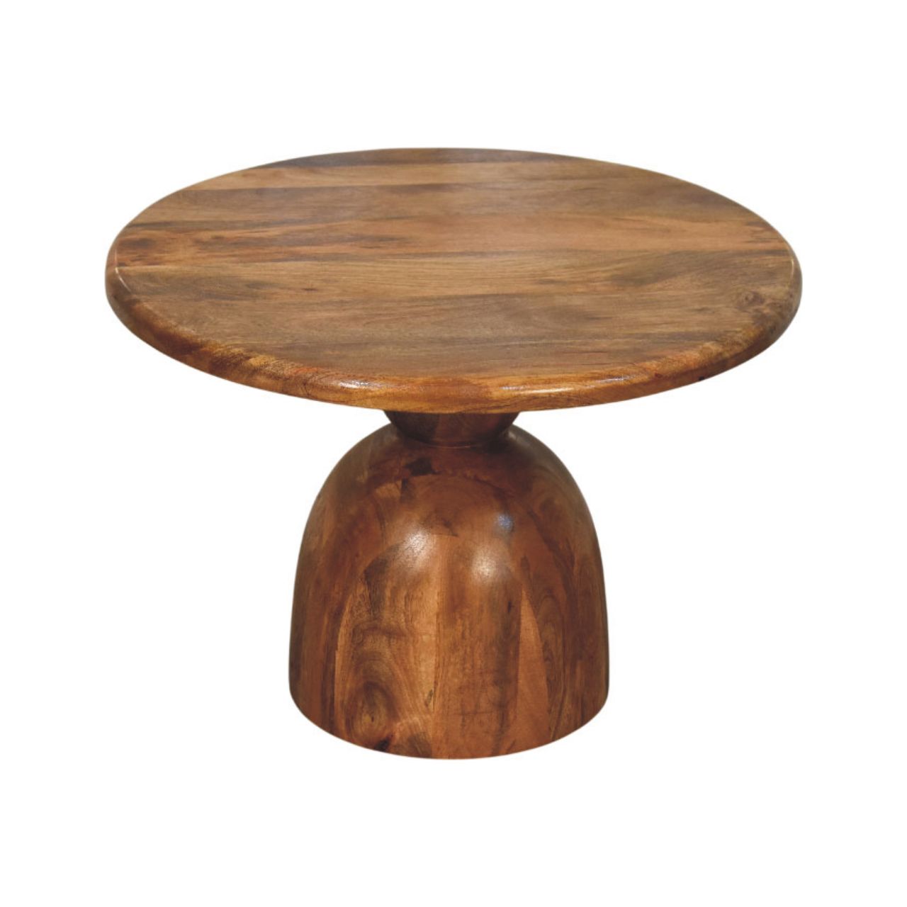 Solid Wood Sculpted Pedestal Coffee Table