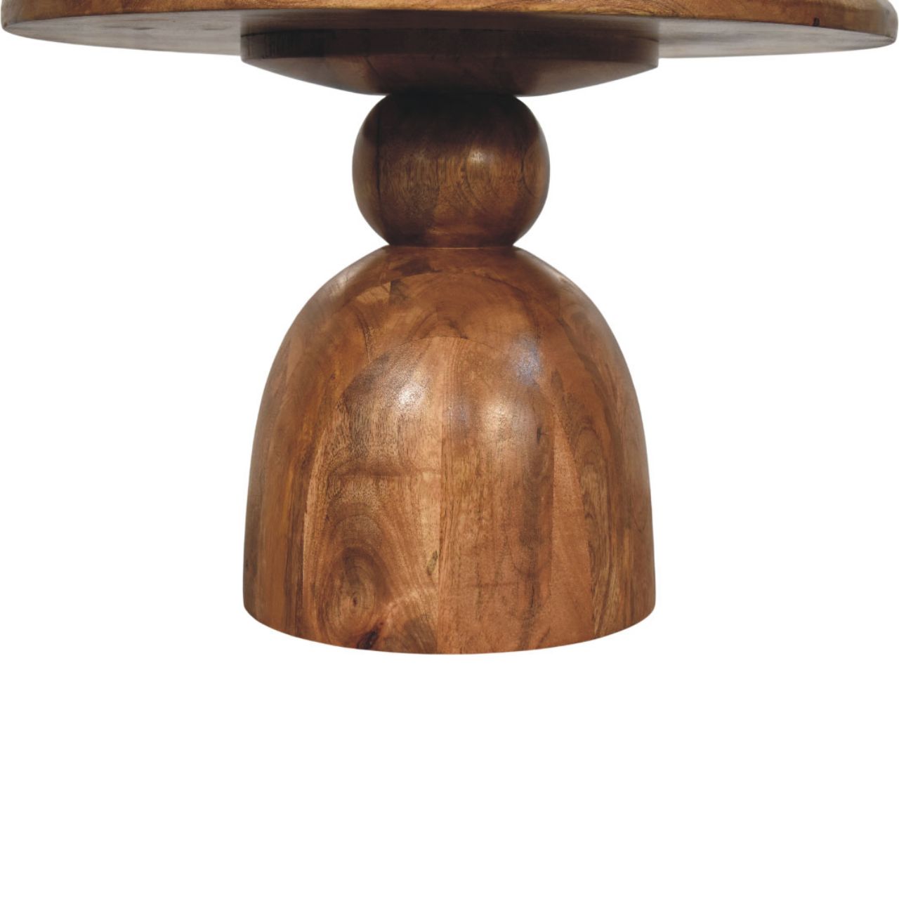 Solid Wood Sculpted Pedestal Coffee Table