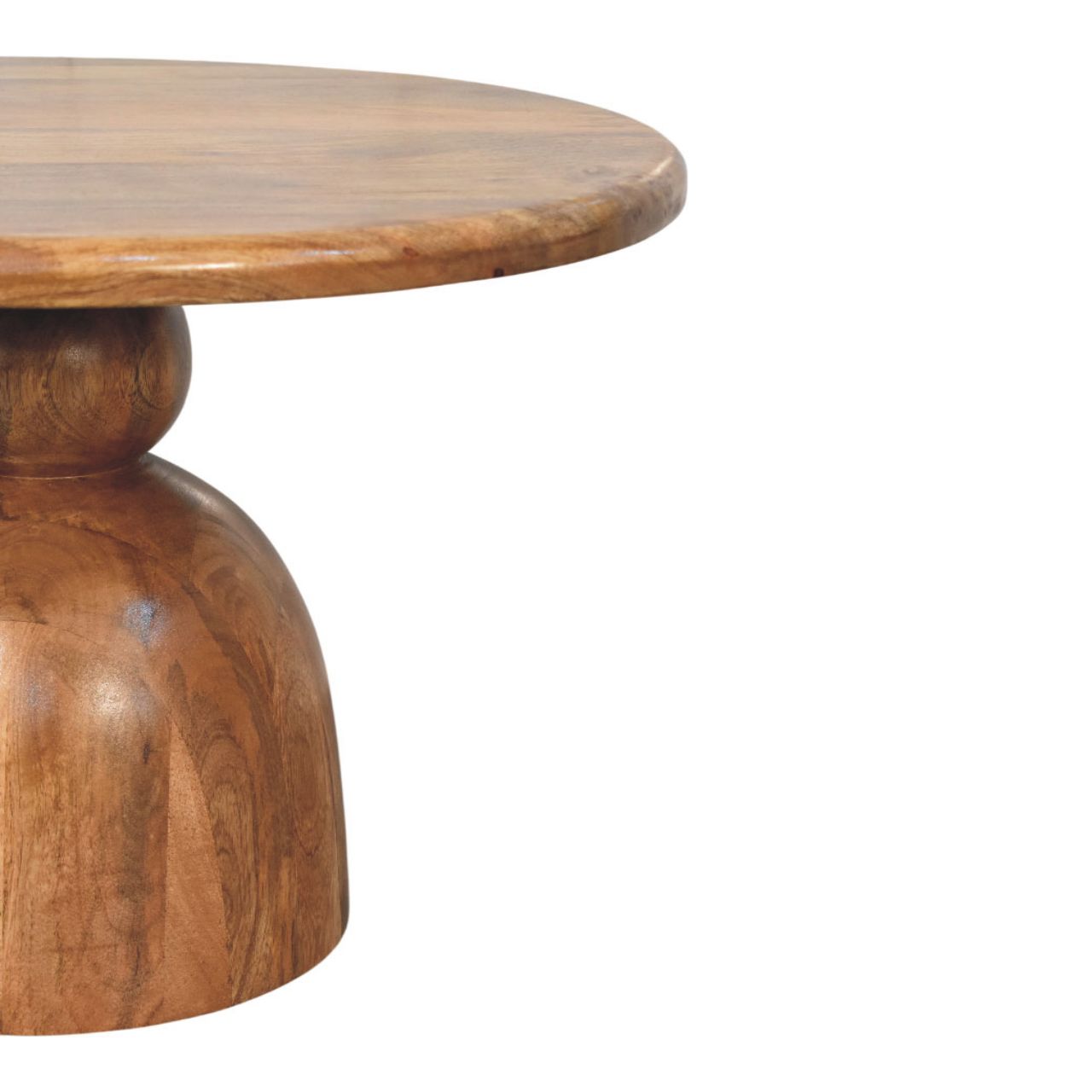 Solid Wood Sculpted Pedestal Coffee Table