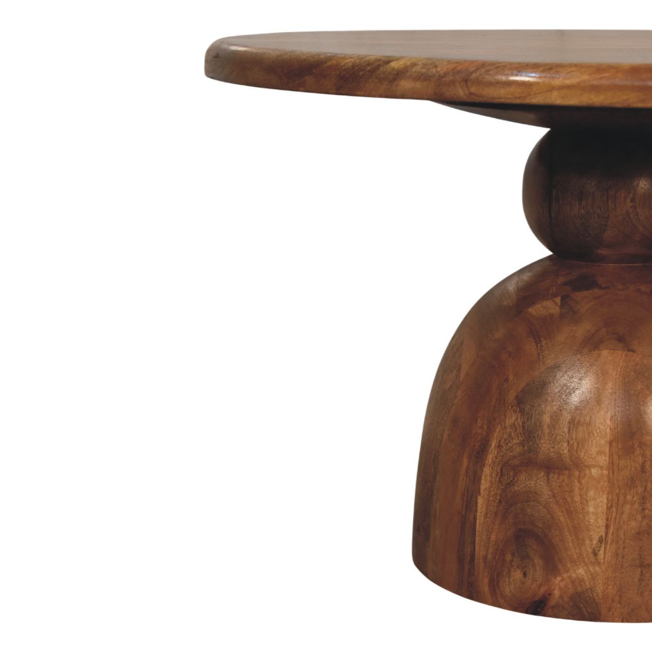 Solid Wood Sculpted Pedestal Coffee Table