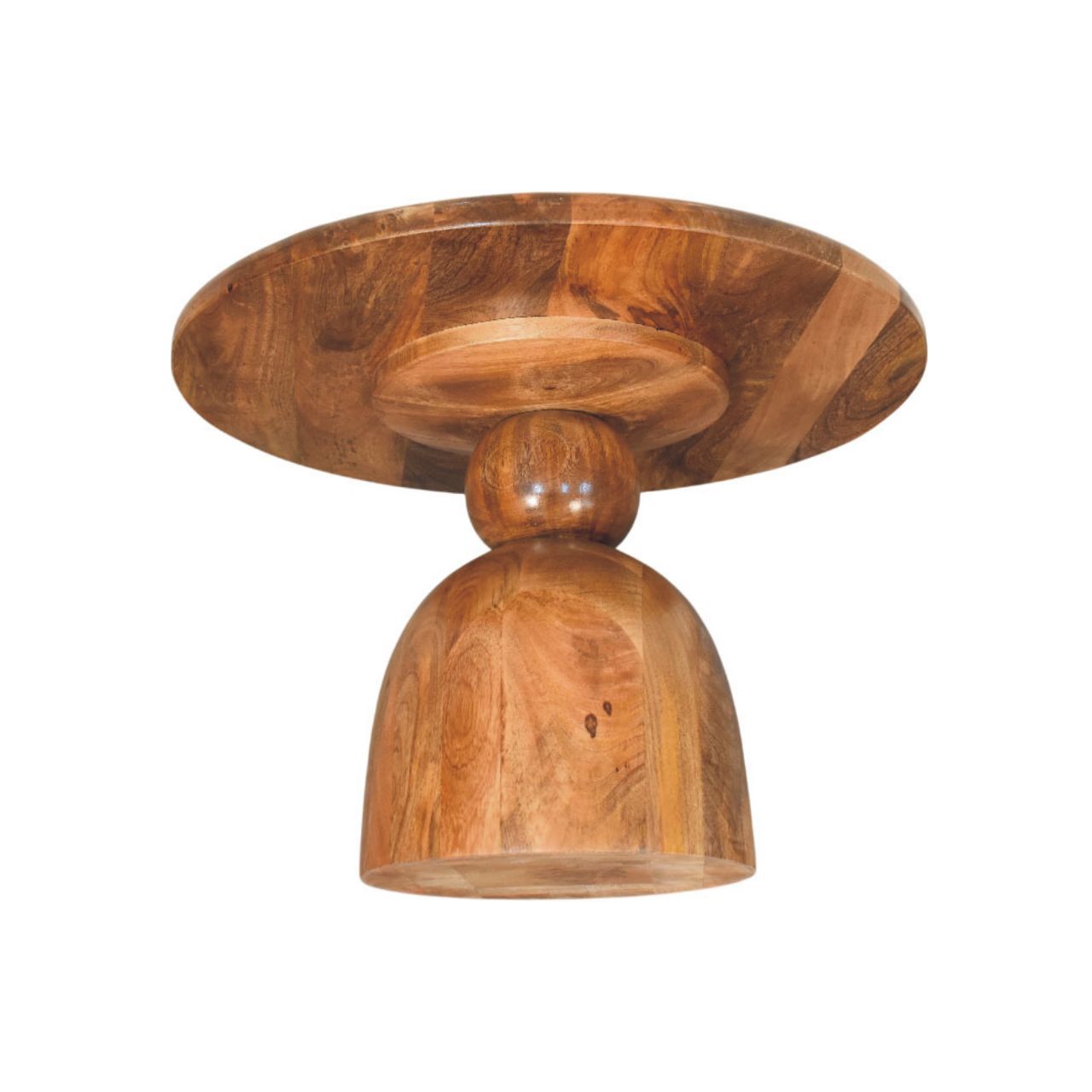 Solid Wood Sculpted Pedestal Coffee Table