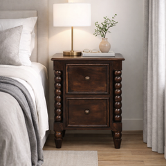 Solid Wood Spindle Duo Bedside