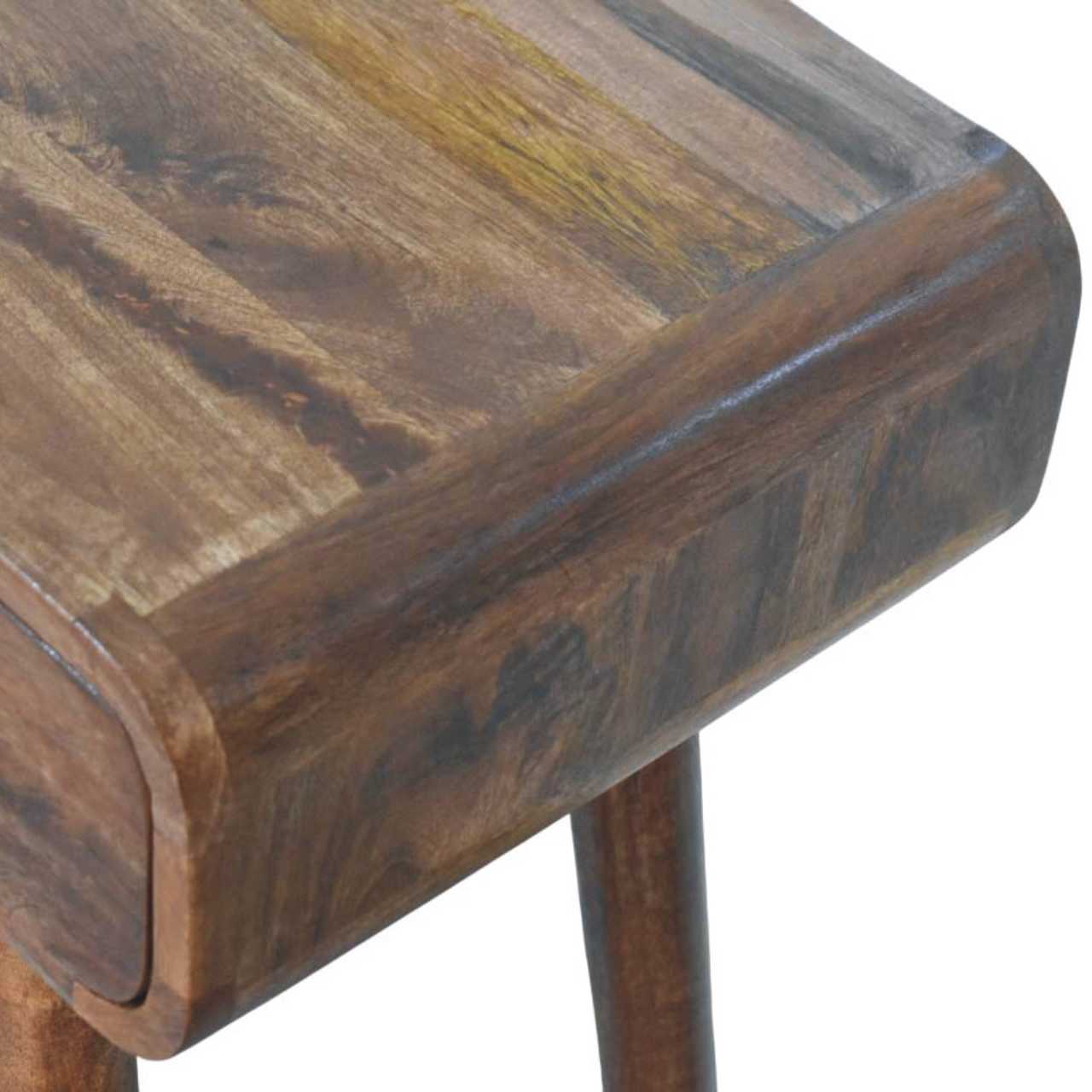 Solid Wood Curved Two Drawer Console Table