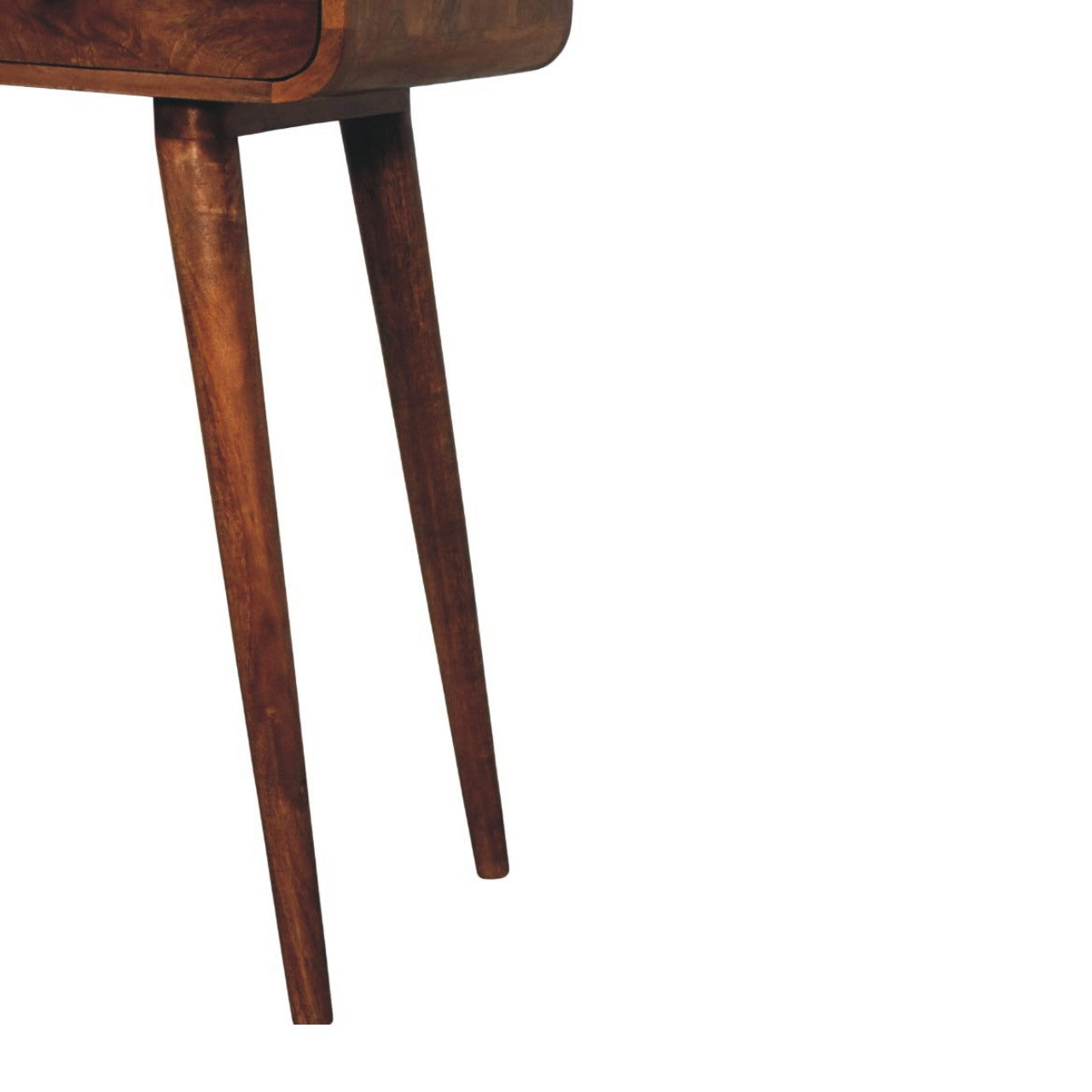 Solid Wood Curved Two Drawer Console Table