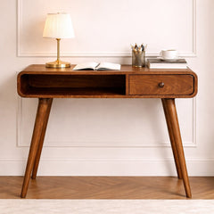 Solid Wood Curved Writing Desk
