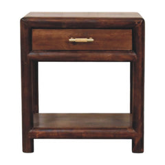 Solid mango wood California Walnut Open Bedside