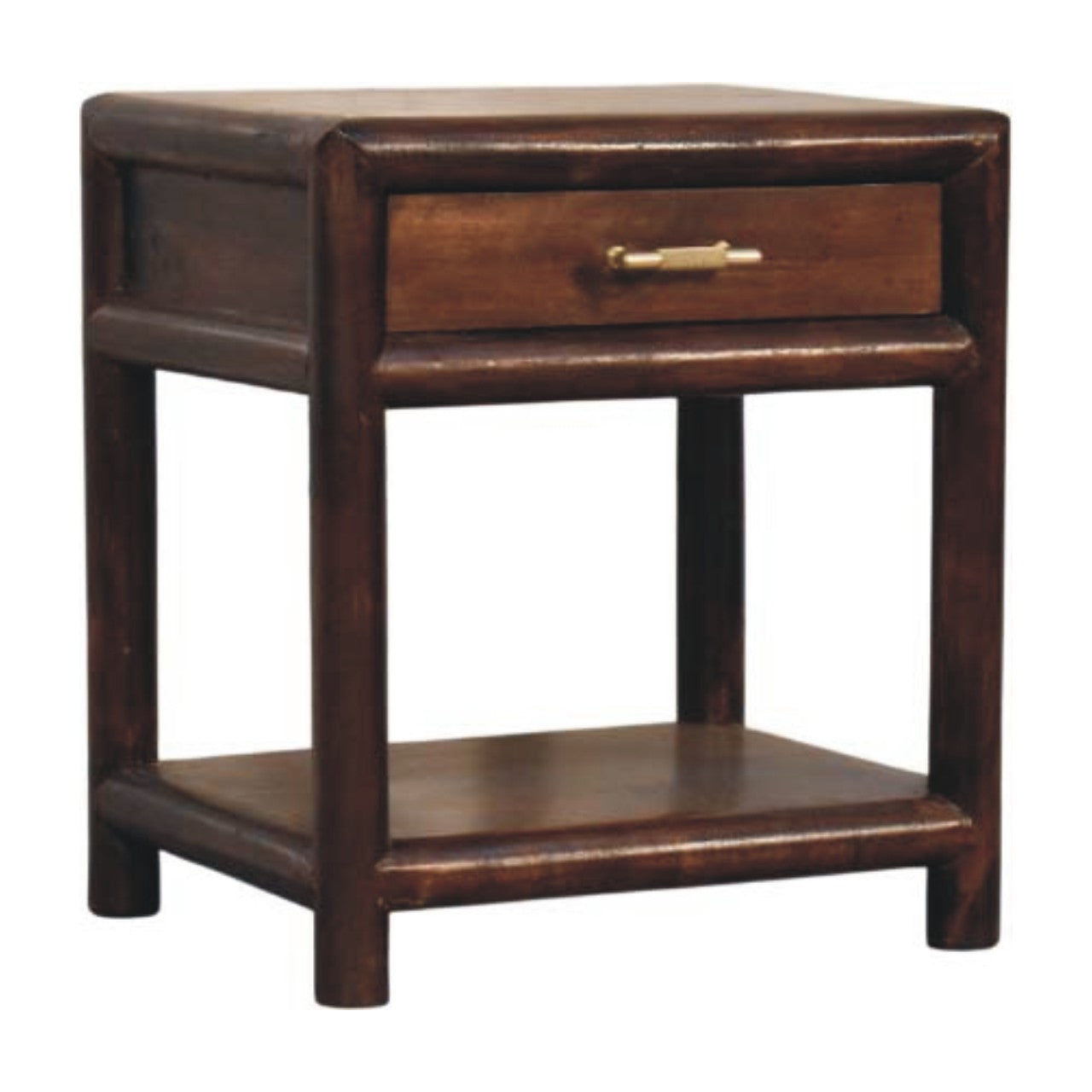 Solid mango wood California Walnut Open Bedside