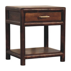 Solid mango wood California Walnut Open Bedside