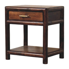 Solid mango wood California Walnut Open Bedside