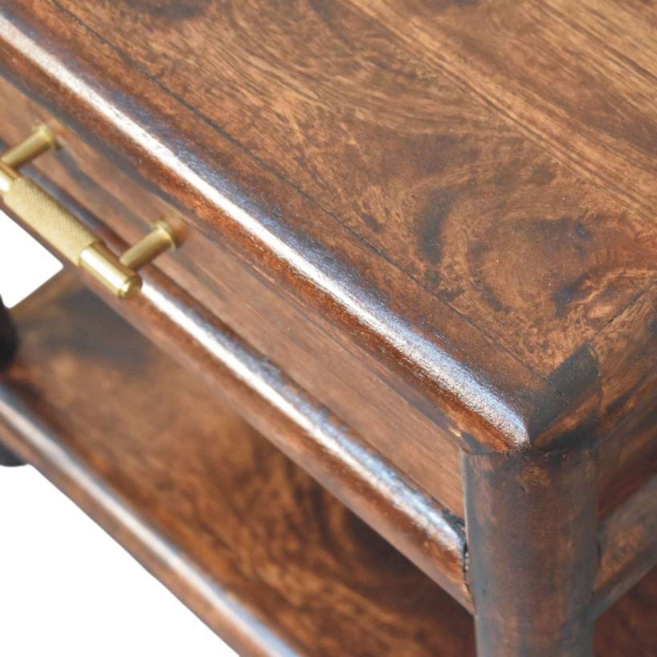 Solid mango wood California Walnut Open Bedside