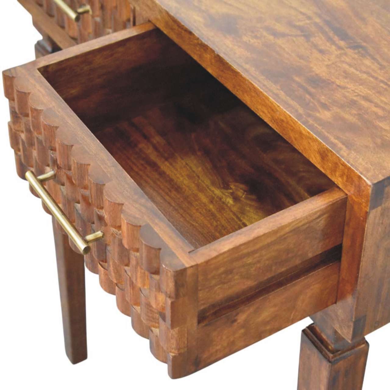 Solid Wood Cadiz Textured Console Table