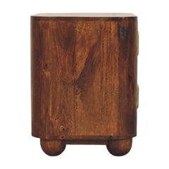 Solid Wood Ribera Bedside Table 2 Drawers Brown