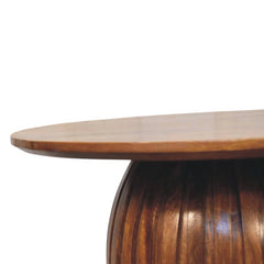 Solid Wood Round Fluted Coffee Table