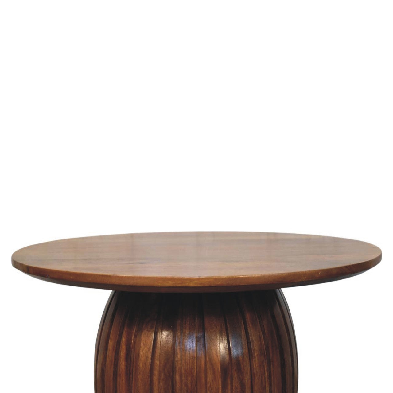 Solid Wood Round Fluted Coffee Table