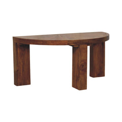 Solid Wood Amber Oak Half Moon Coffee Table