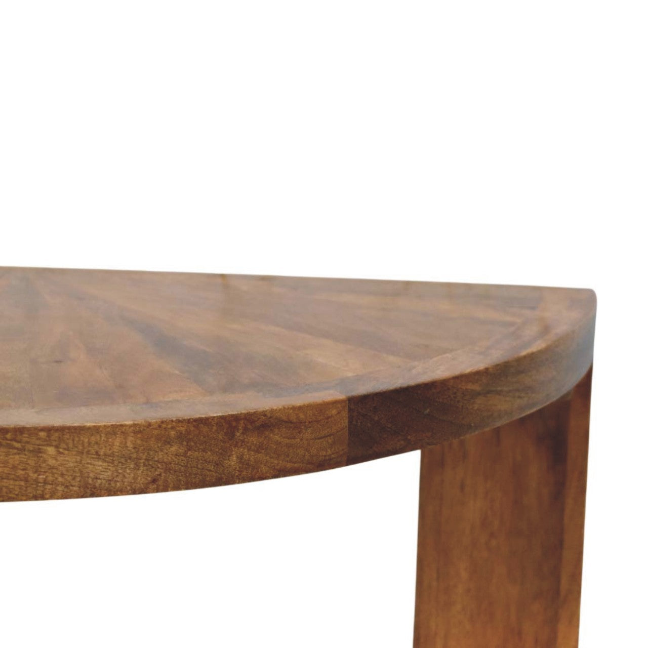 Solid Wood Amber Oak Half Moon Coffee Table