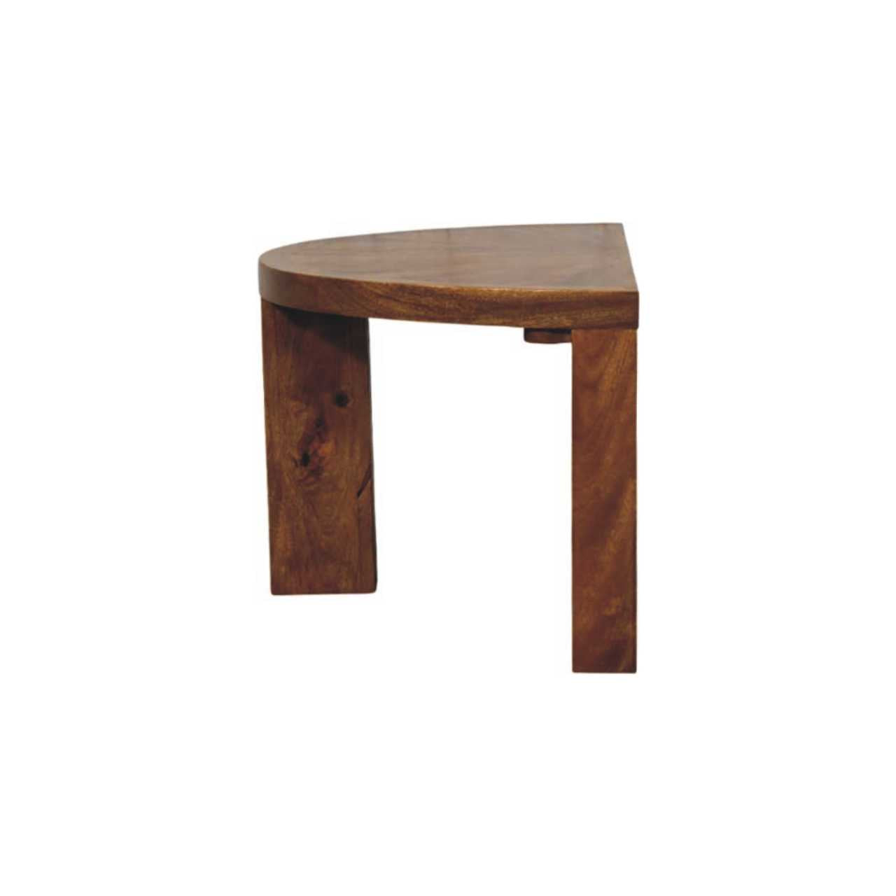 Solid Wood Amber Oak Half Moon Coffee Table