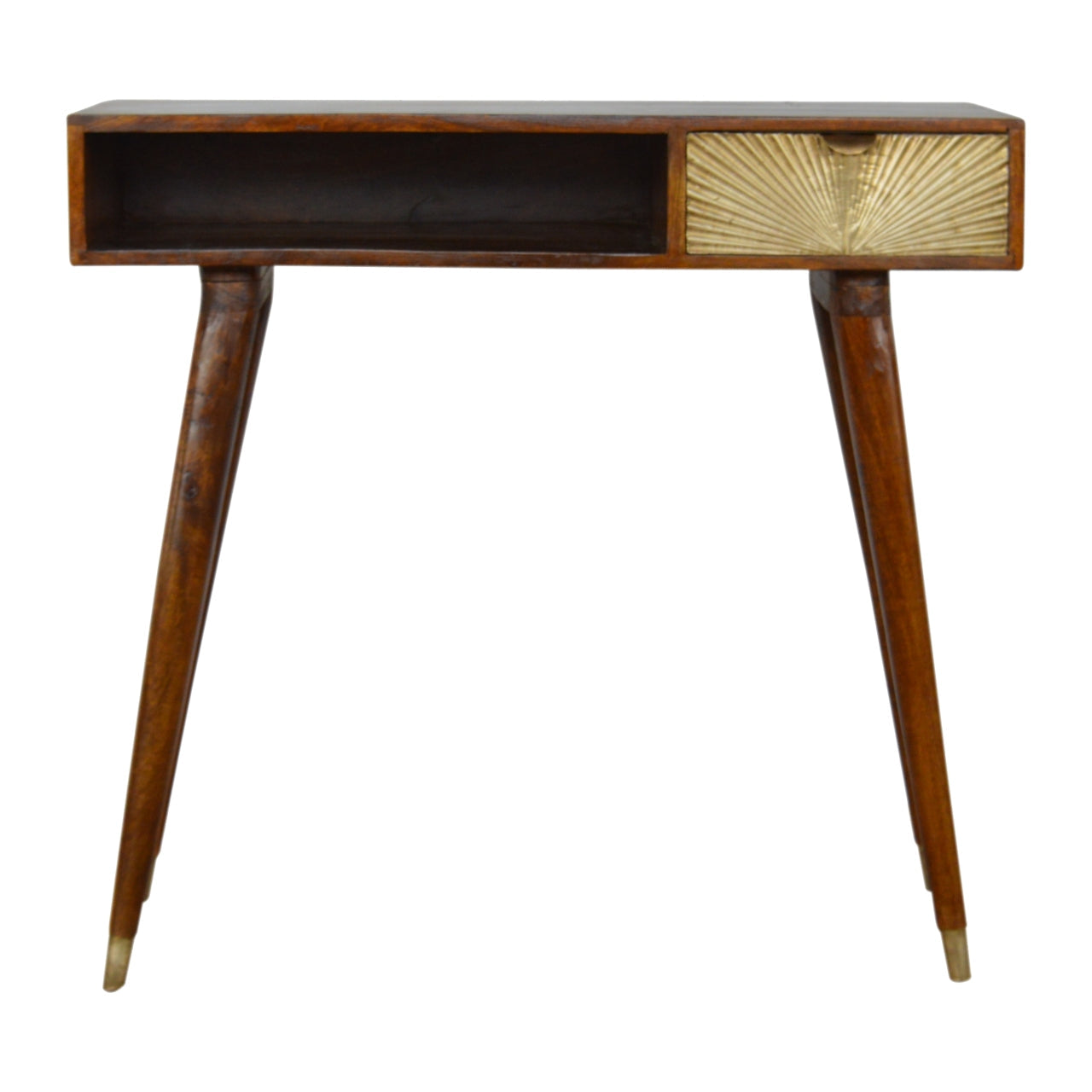 Sunrise Gold Carved Writing Desk, Beige