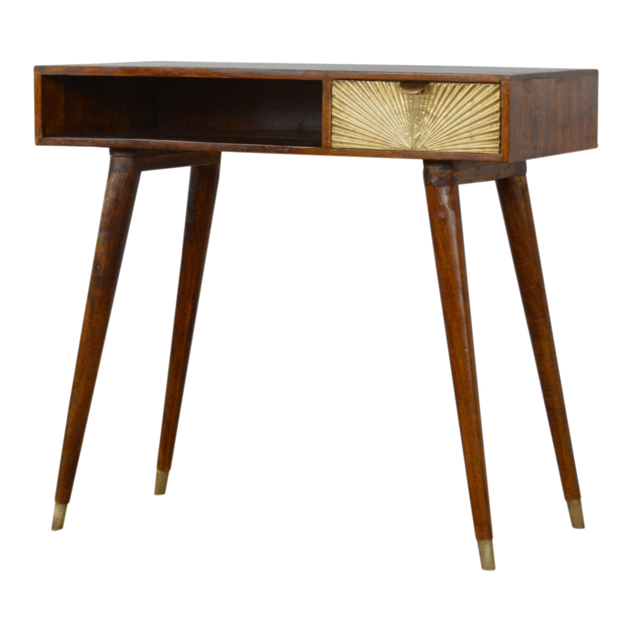 Sunrise Gold Carved Writing Desk, Beige