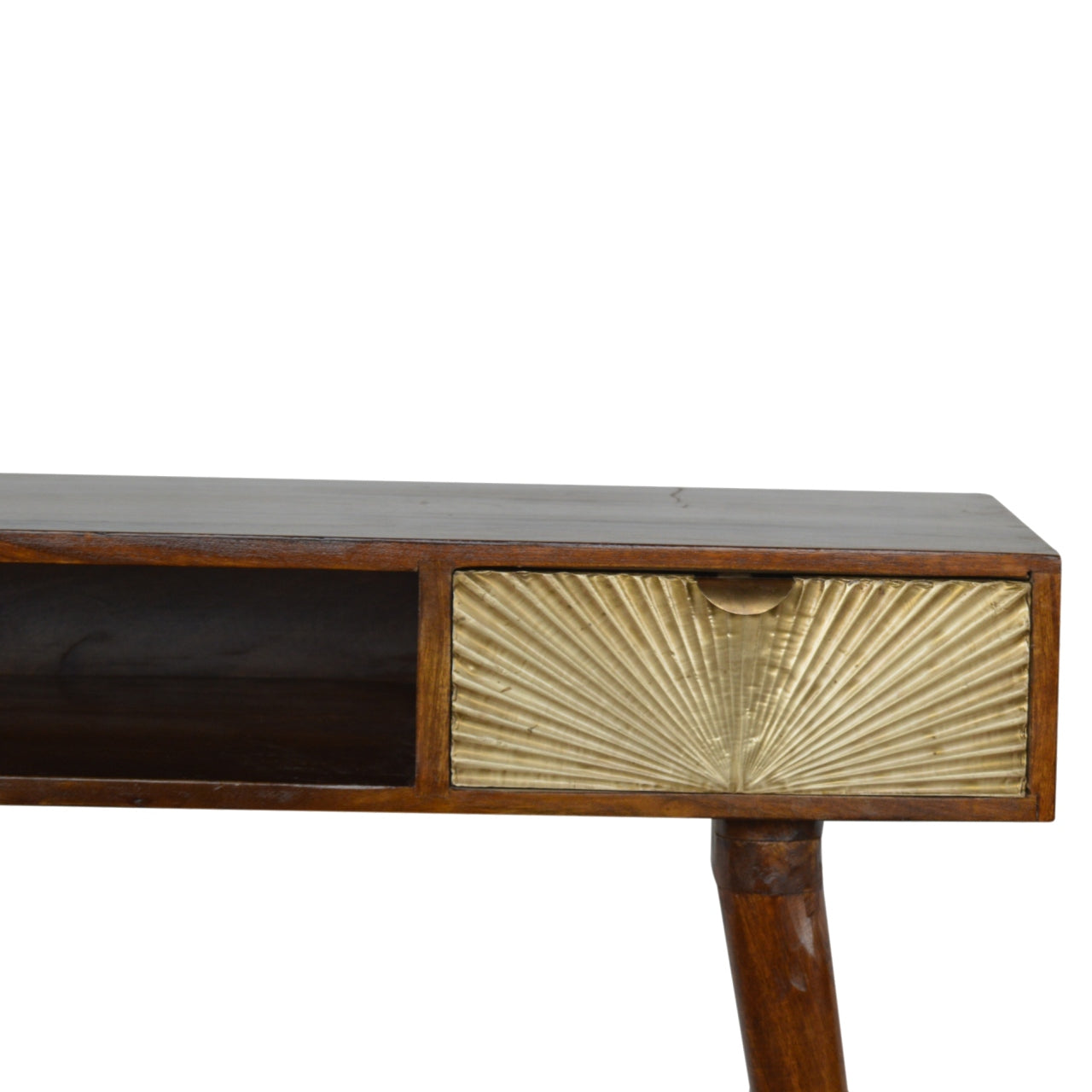 Sunrise Gold Carved Writing Desk, Beige