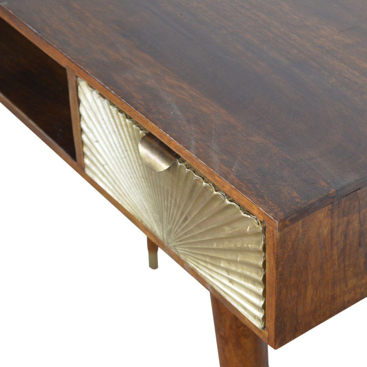 Sunrise Gold Carved Writing Desk, Beige