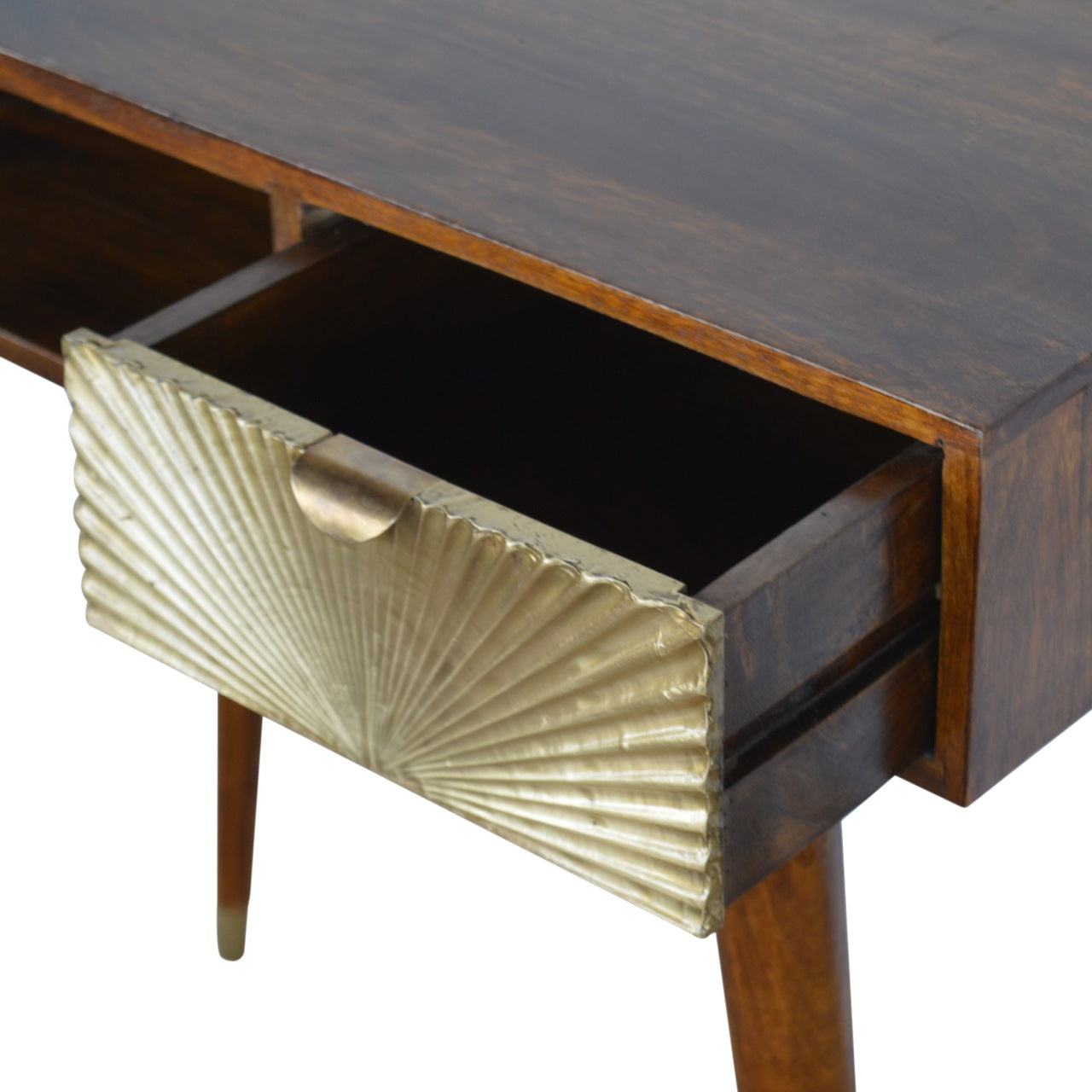 Sunrise Gold Carved Writing Desk, Beige