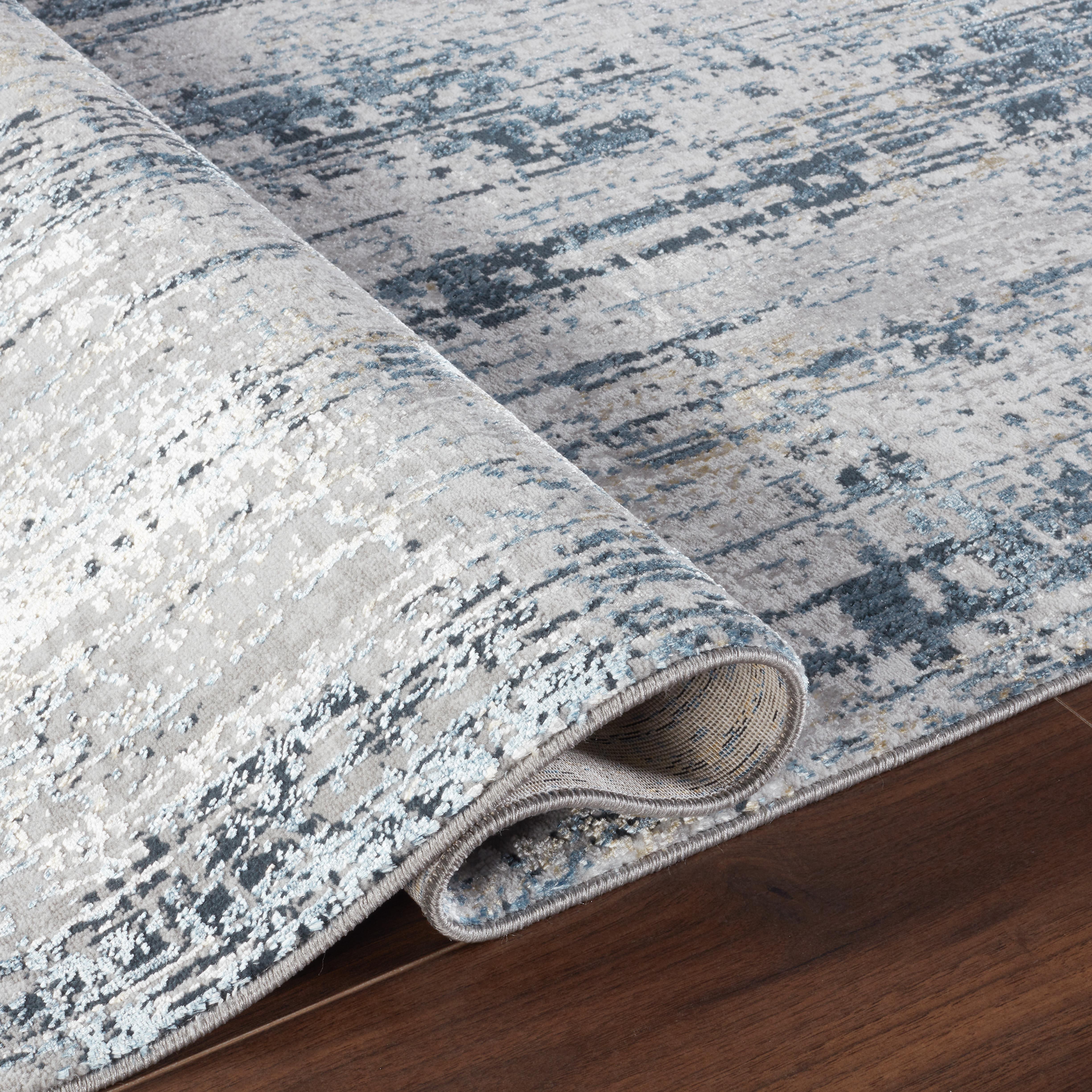Modern Contemporary Minimalist Grey & Navy Area Rug, Runner & Round Rug – LP248 Grey/Navy