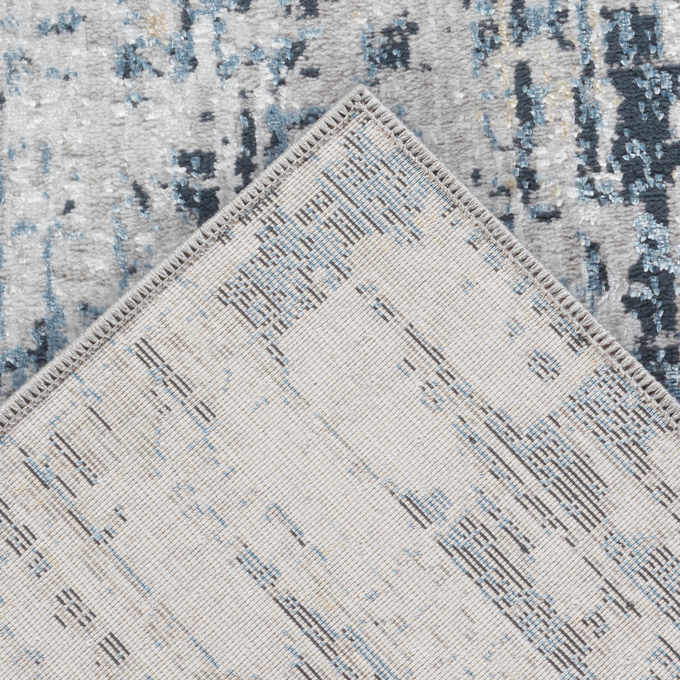 Modern Contemporary Minimalist Grey & Navy Area Rug, Runner & Round Rug – LP248 Grey/Navy
