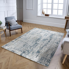 Modern Contemporary Minimalist Grey & Navy Area Rug, Runner & Round Rug – LP248 Grey/Navy