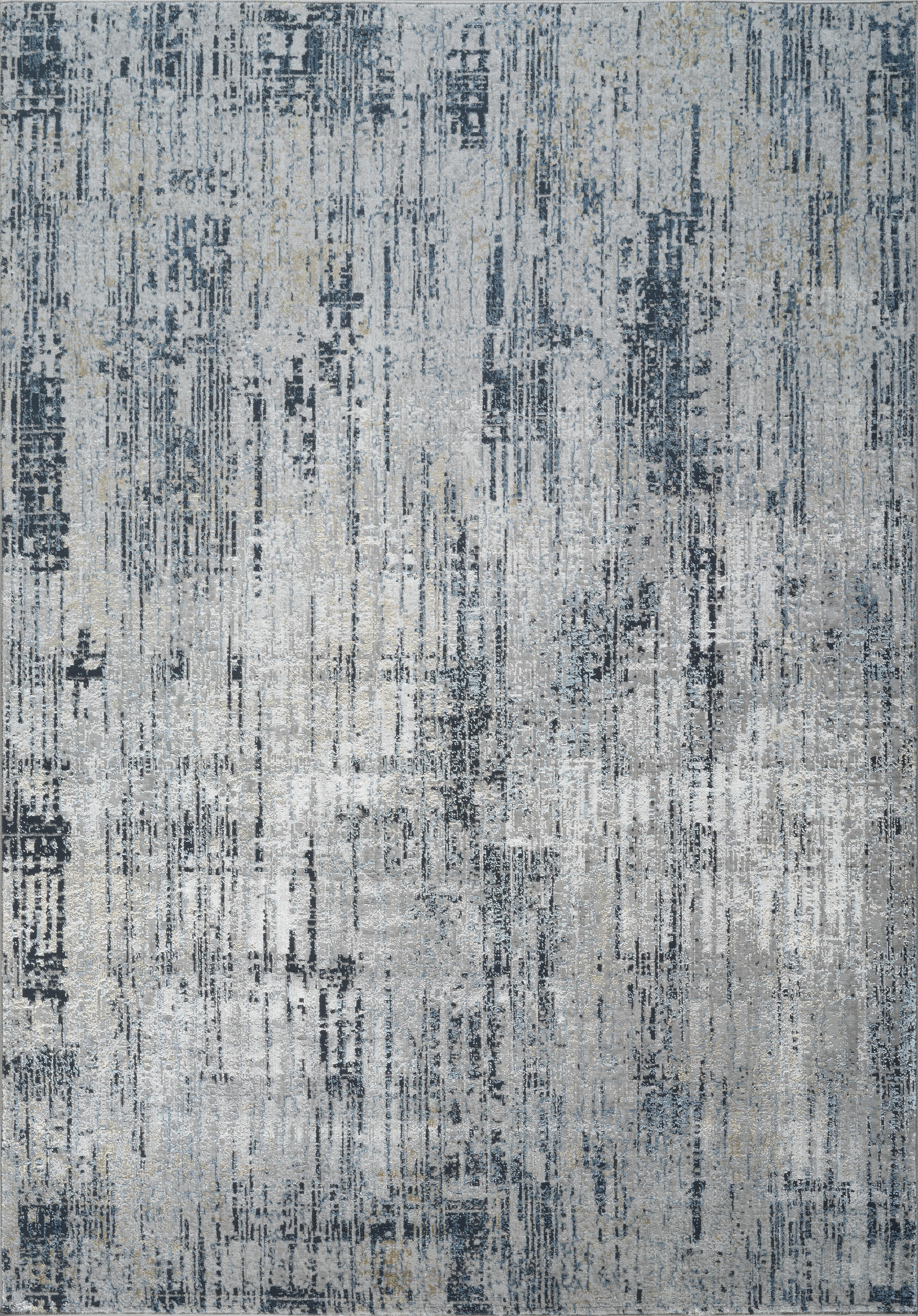 Modern Contemporary Minimalist Grey & Navy Area Rug, Runner & Round Rug – LP248 Grey/Navy
