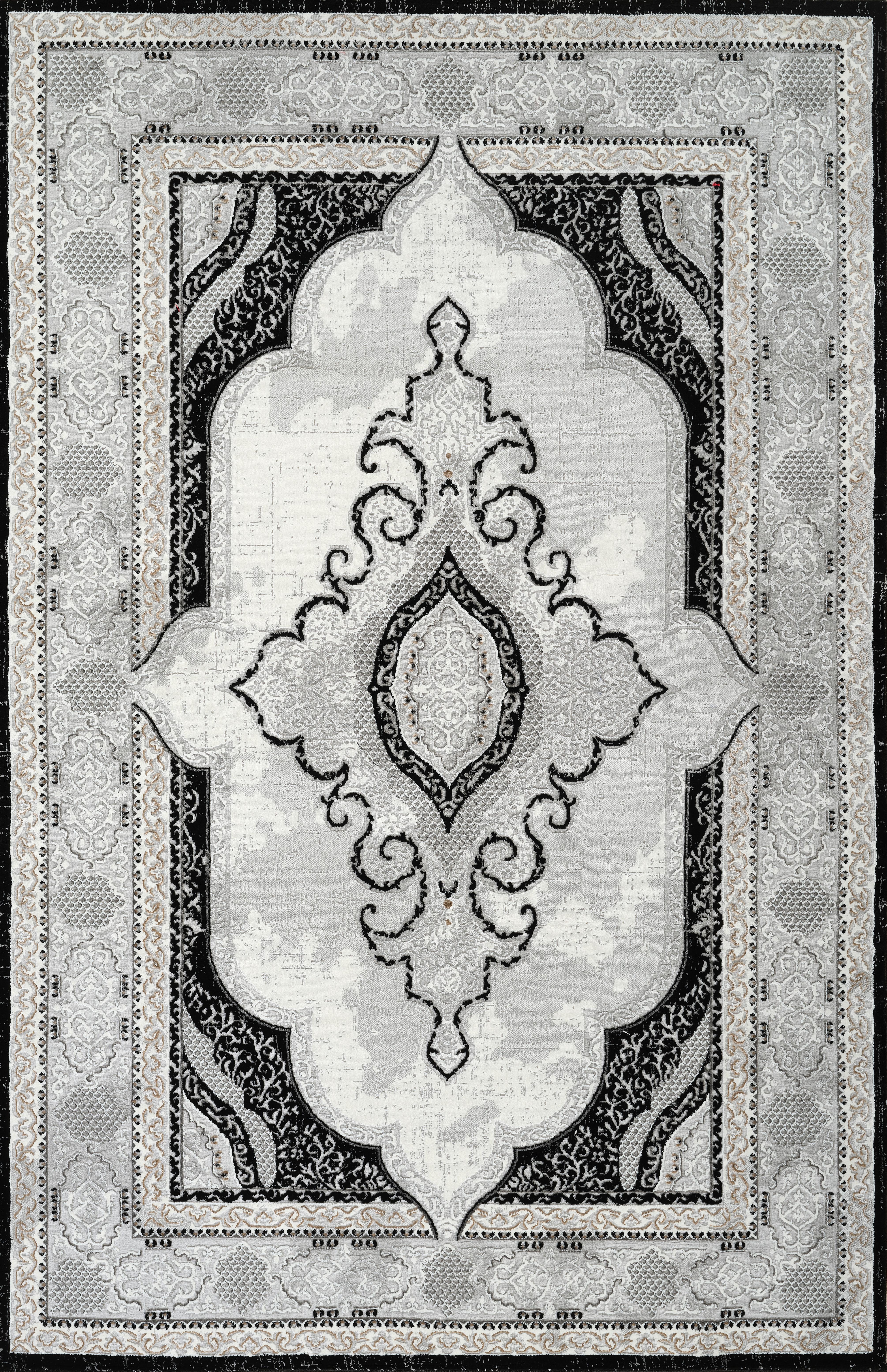 Merry MR226A Area Rug Grey/Black