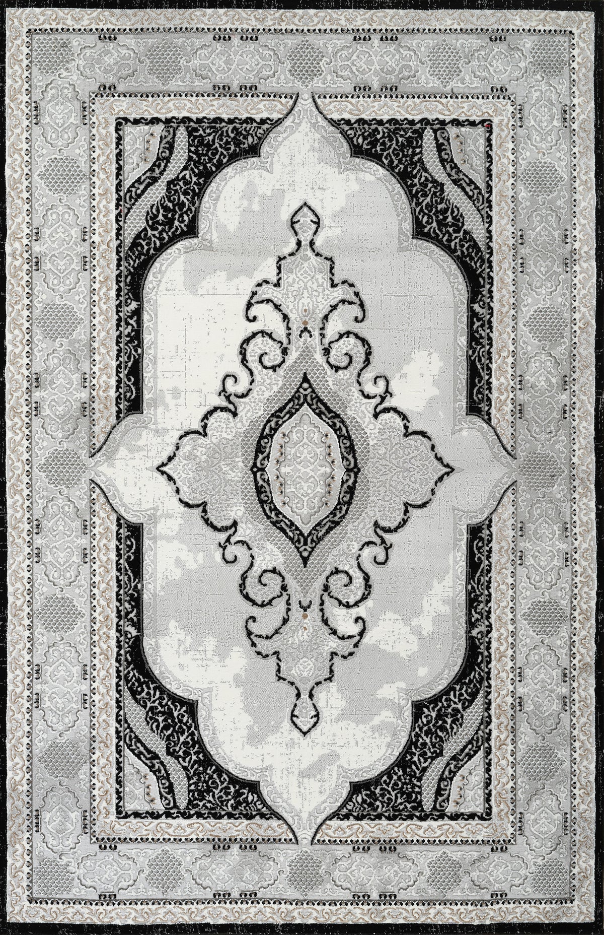 Merry MR226A Area Rug Grey/Black