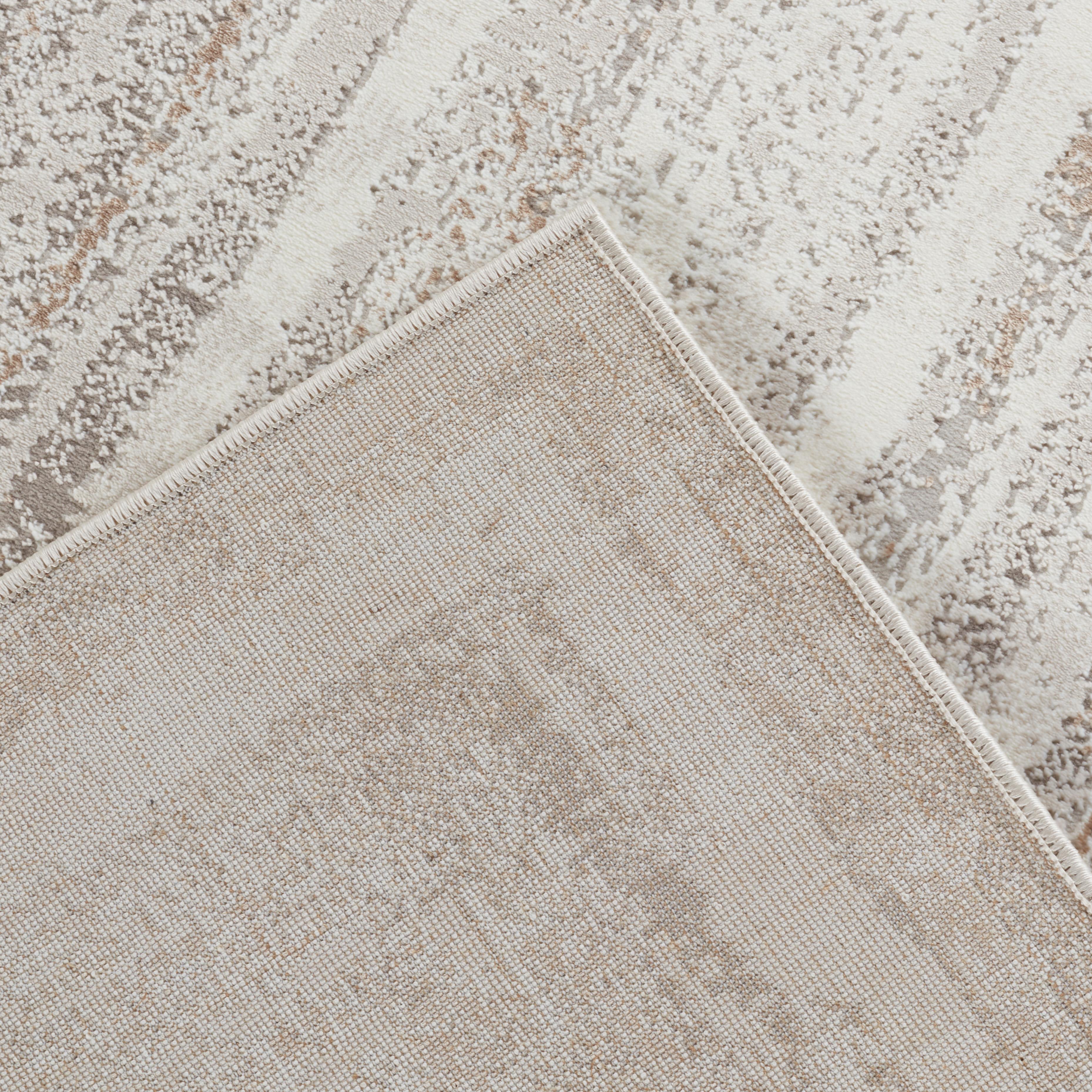 Modern Abstract Concentric Rectangle Cream & Gold Area Rug, Runner & Round Rug – MR246A Cream/Gold