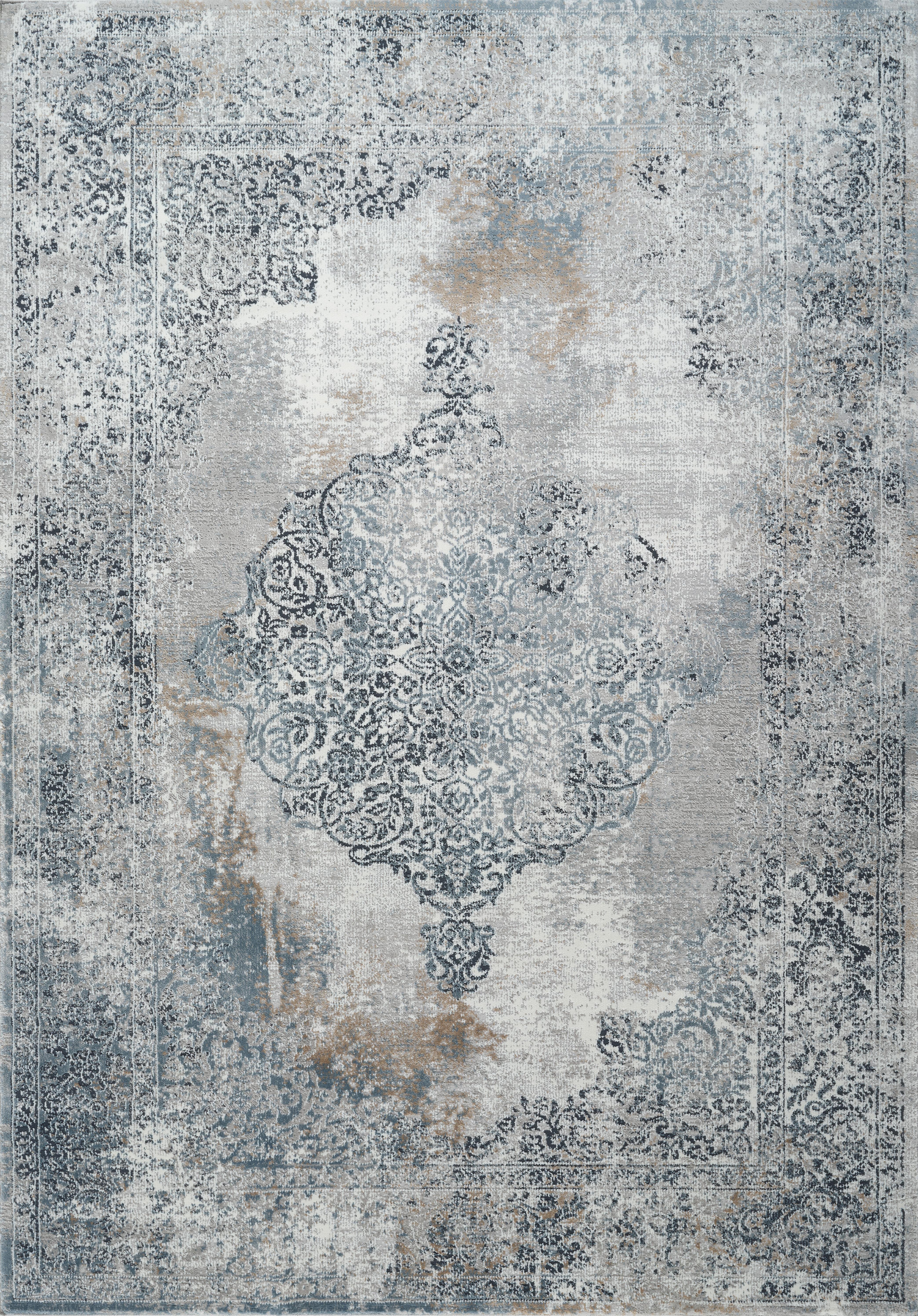 Merry MR252A Area Rug Grey/Navy