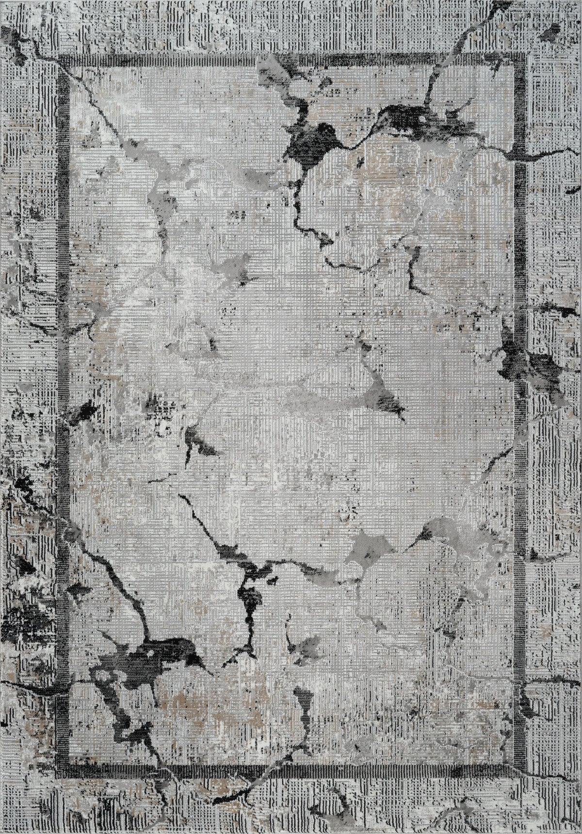 Merry MR334A Area Rug Grey/Black