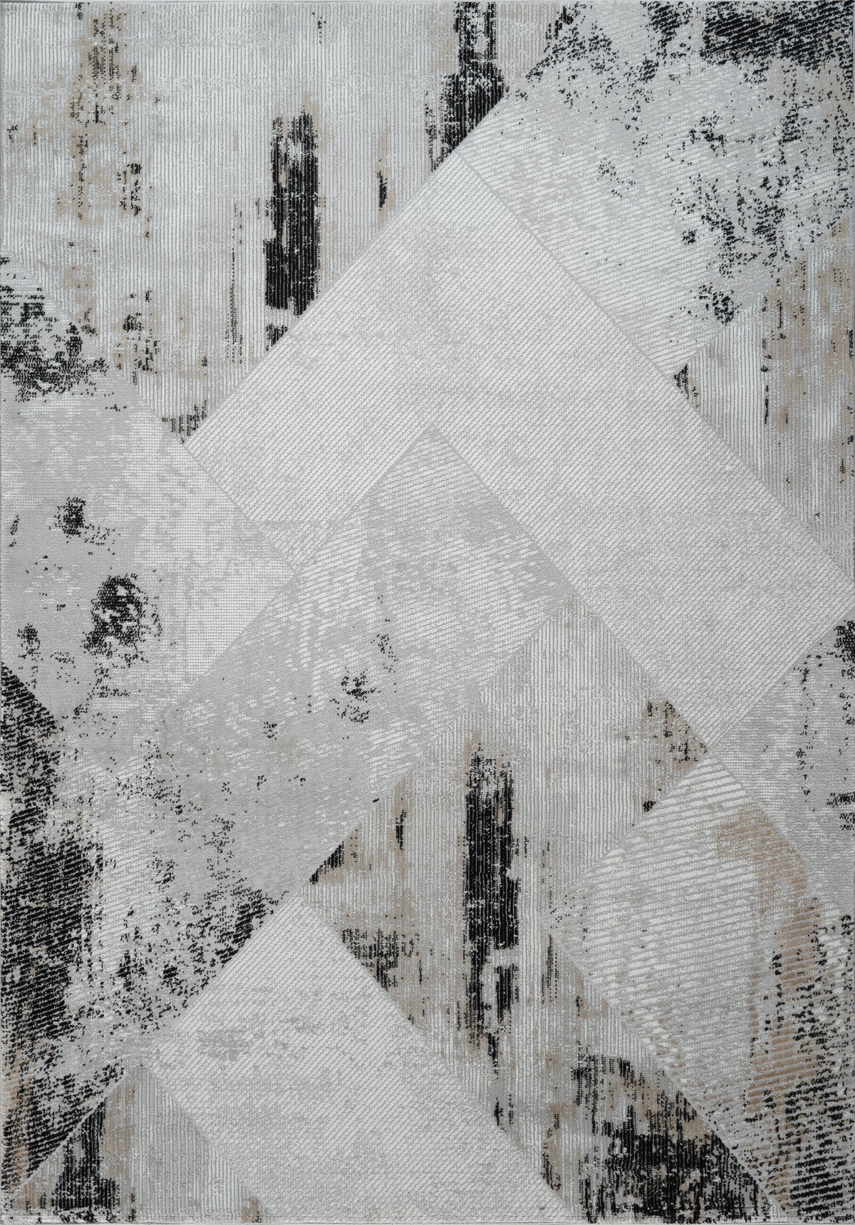 Merry MR393 Area Rug Grey Black