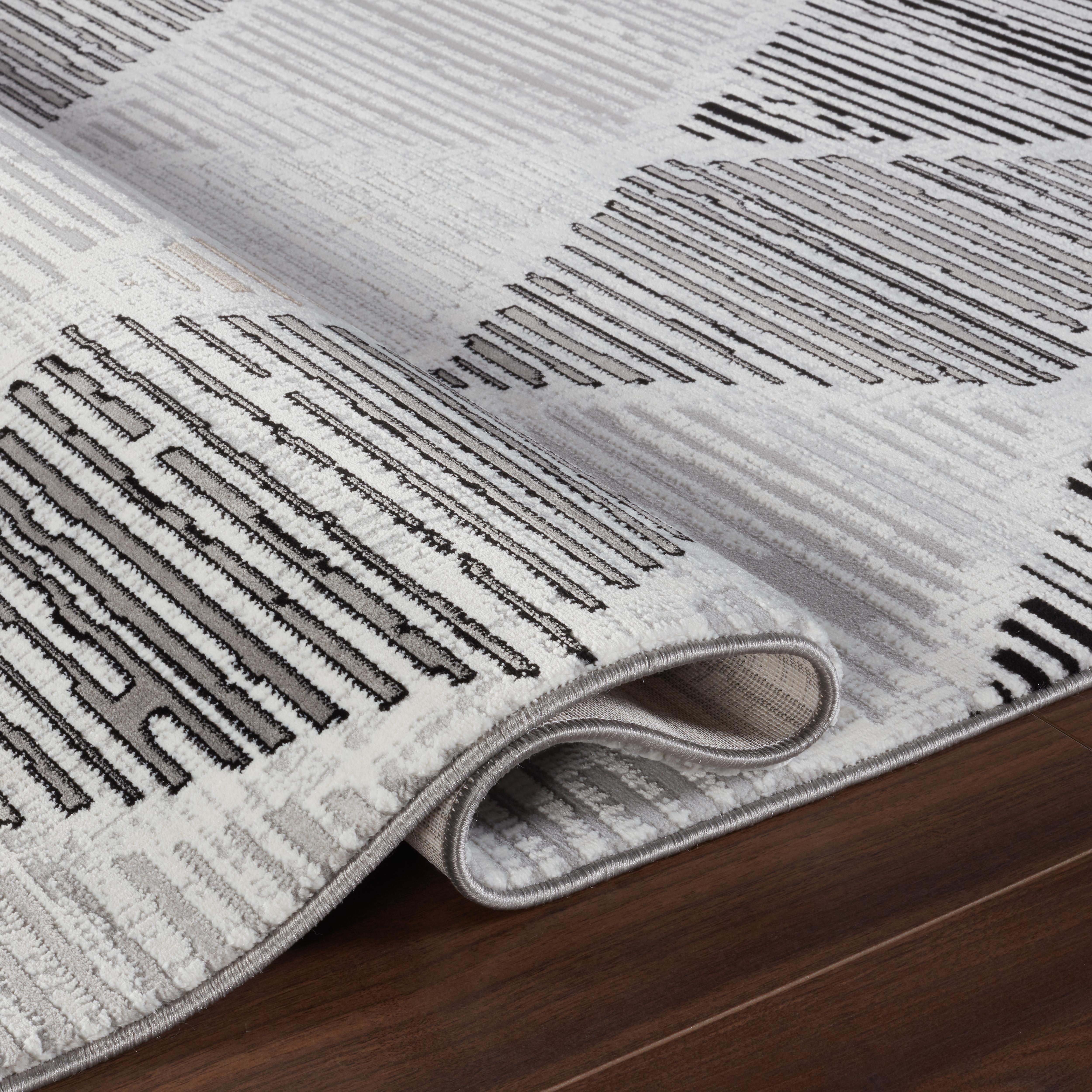 Modern Geometric Harlequin Diamond Grey & Black Area Rug, Runner & Round Rug – MR445 Grey Black